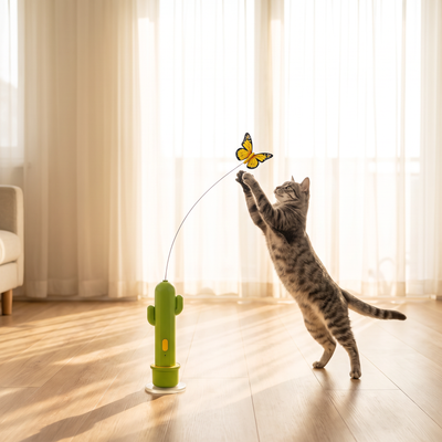Flutter Cactus — Automatic Cat Teaser
