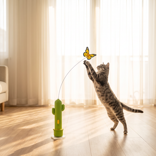 Flutter Cactus — Automatic Cat Teaser